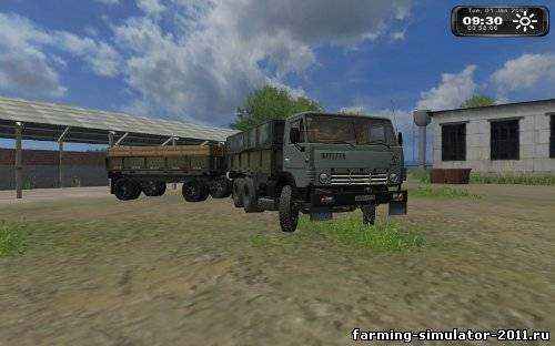 Мод Камаз 55102 с прицепом для игры Farming Simulator 2011