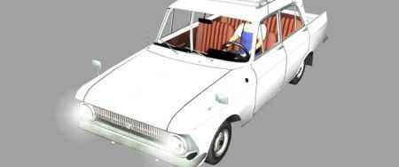 Мод Автомобиль Белый москвич для игры Farming Simulator 2011