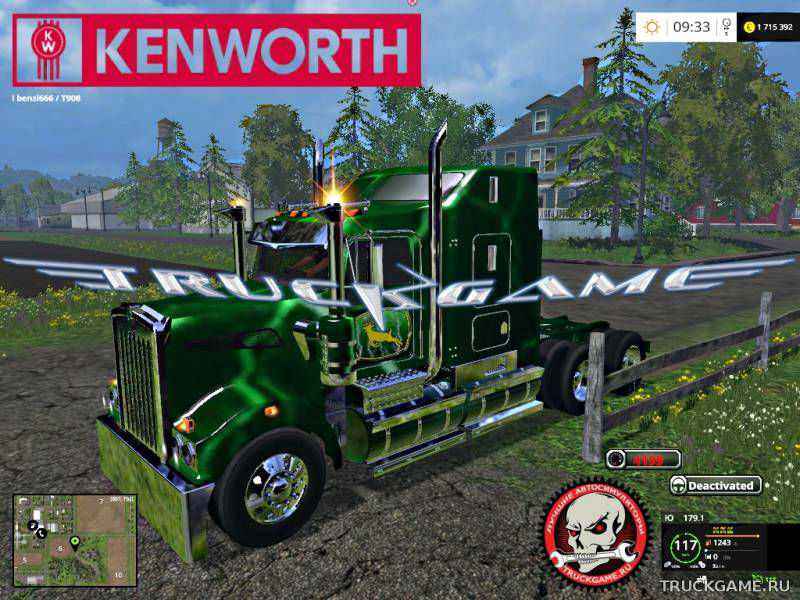 Мод Kenworth T908 John Deere Edit для Farming Simulator 2015