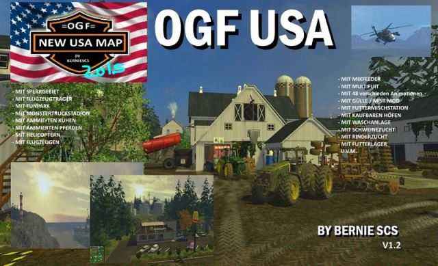 Мод Карта OGF USA v 1.2 RU для игры Farming Simulator 2015