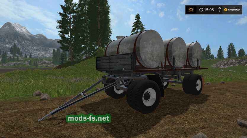 Мод Бочки для перевозки молока и воды для Farming Simulator 2017
