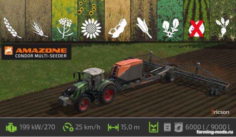 Мод Amazone Condor Multi Seeder v 1.2 для игры Farming Simulator 2017