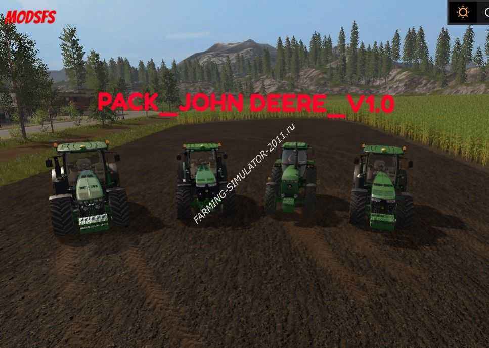 Мод ПАК ТРАКТОРОВ JOHN DEERE V1.0 для игры Farming Simulator 2017
