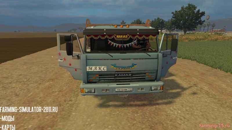 Мод грузовик КамАЗ-45143 и прицеп V1 для игры Farming Simulator 2015