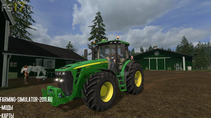 Мод JOHN DEERE 8R 2010 EU V 2.0 для игры Farming Simulator 2017