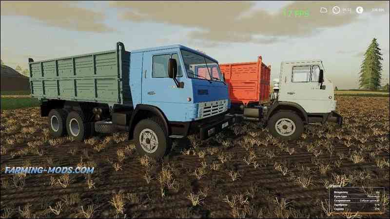 Мод КАМАЗ 55102 И НЕФАЗ 8560 V1.0 для игры Farming Simulator 2019